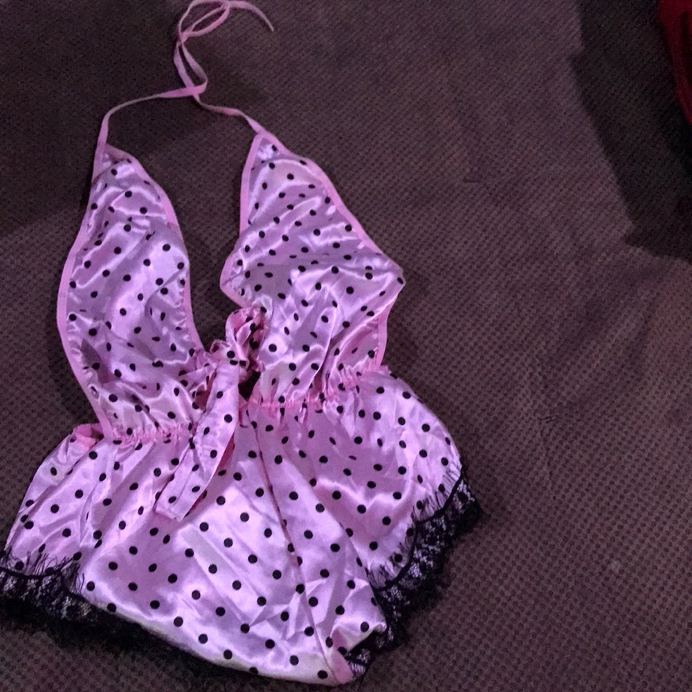 Pink polka dot pj lingerie